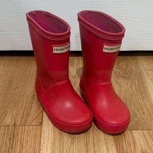 Hunter Kids Bright Red Rain Boots